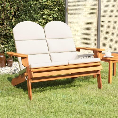 vidaXL Tuinbank Adirondack met kussens 126 cm massief, Tuin en Terras, Tuinsets en Loungesets, Nieuw, Verzenden