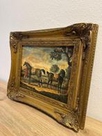 Scuola inglese (XIX) - Cavalli prima della battuta di caccia, Antiek en Kunst