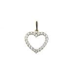 Witgouden hart hanger met zirconia (kettinghanger), Handtassen en Accessoires, Bedels, Ophalen of Verzenden, Gebruikt, Goud, Overige merken