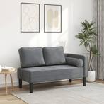 vidaXL Chaise longue met kussens fluweel donkergrijs, Huis en Inrichting, Zetels | Zetels en Chaises Longues, Verzenden, Nieuw