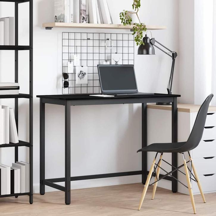 vidaXL Tafel Zwart Eiken 80 x 50 x 76,5 cm Engineered hout, Huis en Inrichting, Bureaus, Nieuw, Verzenden
