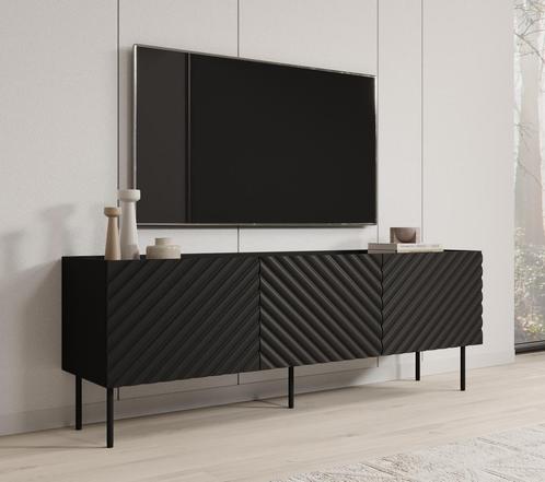 Meubella | TV-Meubel zwart 165x40x59 | hotel chique modern, Huis en Inrichting, Kasten |Televisiemeubels, 25 tot 50 cm, Nieuw