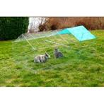 Uitloopren in galvanisatie met regenbescherming voor konijn