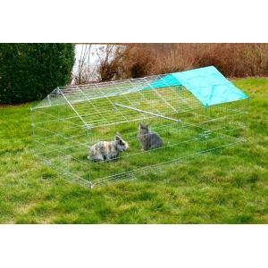 Uitloopren in galvanisatie met regenbescherming voor konijn, Dieren en Toebehoren, Stalling en Weidegang