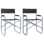 vidaXL Regisseursstoelen 2 st staal zwart, Verzenden, Nieuw