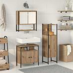 vidaXL Badkamermeubel Set 3 pcs Bruin 33 x 33 x 120.5 cm, Huis en Inrichting, Verzenden, Nieuw