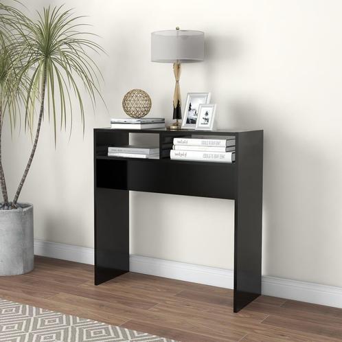 vidaXL Wandtafel 78x30x80 cm bewerkt hout zwart, Huis en Inrichting, Tafels | Bijzettafels, Nieuw, Verzenden