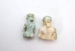 Egyptisch Keramiek Blauw faience Pataikos amuletpaar, Antiek en Kunst