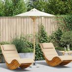 vidaXL Tuinparasol Crème Wit Ø 270 x 260 cm Bamboe, Tuin en Terras, Verzenden, Nieuw
