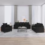 vidaXL 3-delige Loungeset met kussens fluweel zwart, Verzenden, Nieuw