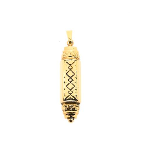 Gouden Mezouza hanger (Mezoeza, gouden hanger, 585), Handtassen en Accessoires, Bedels, Gebruikt, Overige merken, Goud, Ophalen of Verzenden