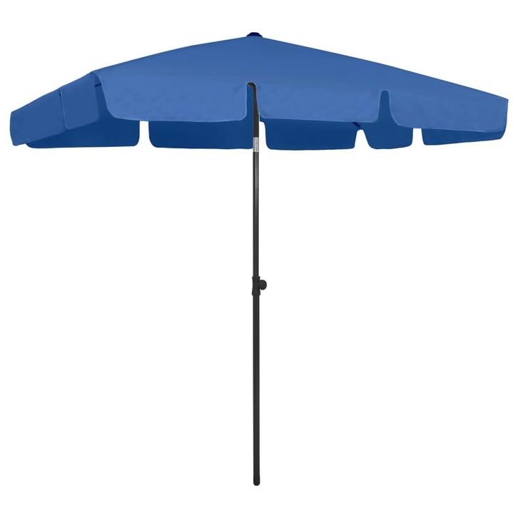 vidaXL Strandparasol 200x125 cm azuurblauw, Tuin en Terras, Parasols, Nieuw, Verzenden