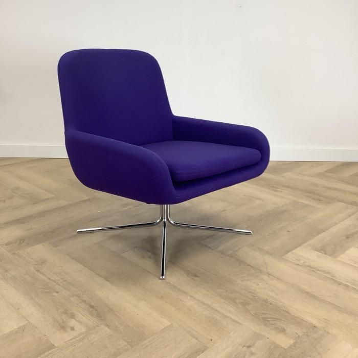 Softline Coco draaifauteuil Deens design, paars - chroom, Huis en Inrichting, Stoelen, Gebruikt, Eén