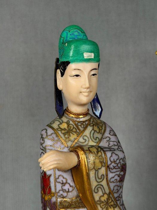 Figuur - Cloisonné courtesan - Verguld brons, Bot - China, Antiek en Kunst, Antiek | Overige Antiek