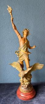 sculptuur, Art Nouveau statue - Victorie” - 68 cm - Zamak, Antiek en Kunst