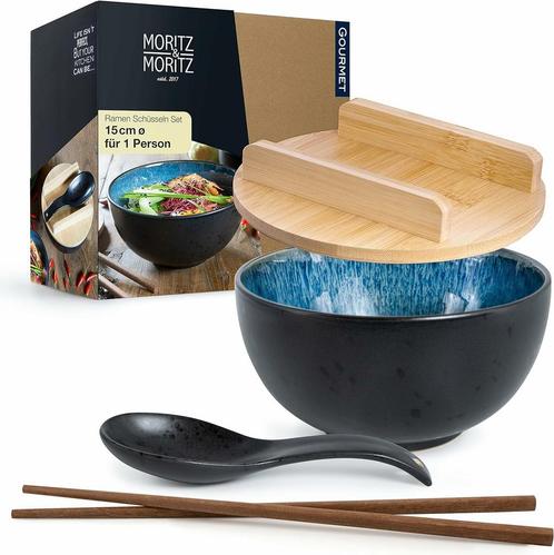 Moritz & Moritz SOLID Ramen Bowl Set, inclusief deksel en..., Huis en Inrichting, Keuken | Servies, Nieuw, Verzenden