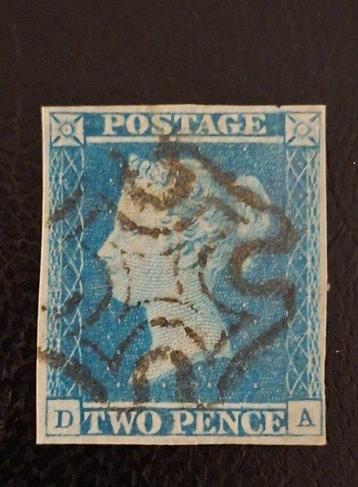 Grande Bretagne 1841 - Reine Victoria. 2d bleu. Maltes. 4