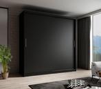 Meubella | Kledingkast mat zwart 200x62x200 schuifdeur, Verzenden, Nieuw