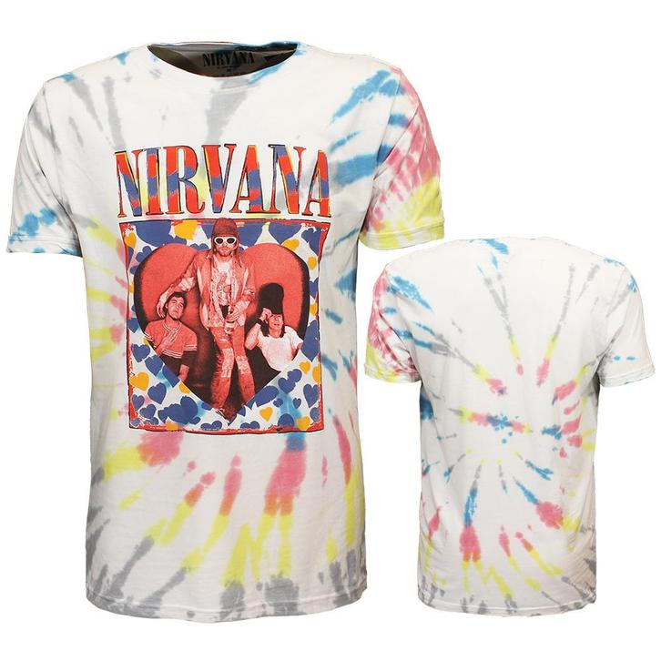 Nirvana Heart Coloured Dip Dye T-Shirt - Officiële, Kleding | Heren, T-shirts