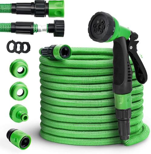 Tillvex® Tuinslang 30m - Uitrekbare Tuinslang - Groen, Huis en Inrichting, Woonaccessoires | Overige, Verzenden