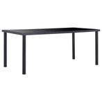 vidaXL Eettafel 180x90x75 cm gehard glas zwart, Huis en Inrichting, Tafels | Eettafels, Verzenden, Nieuw