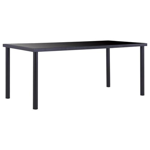 vidaXL Eettafel 180x90x75 cm gehard glas zwart, Huis en Inrichting, Tafels | Eettafels, Nieuw, Verzenden