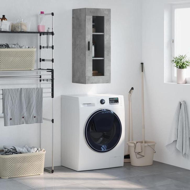vidaXL Wandkast 34,5x34x90 cm betongrijs, Huis en Inrichting, Kasten | Dressoirs, Nieuw, Verzenden