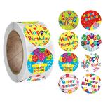 Fako Bijoux® - 500 Stickers Op Rol - 2.5cm - Happy Birthday, Hobby & Loisirs créatifs, Autocollants & Images, Verzenden