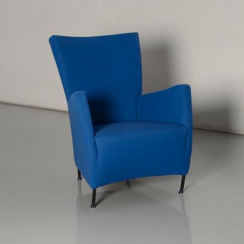 Montis Windy design fauteuil, blauw, 4-poot onderstel, Huis en Inrichting, Stoelen, Gebruikt, Ophalen of Verzenden