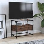 vidaXL Tv-meubel met glazen blad 60x35x51 cm hout bruin, Huis en Inrichting, Kasten |Televisiemeubels, Verzenden, Nieuw