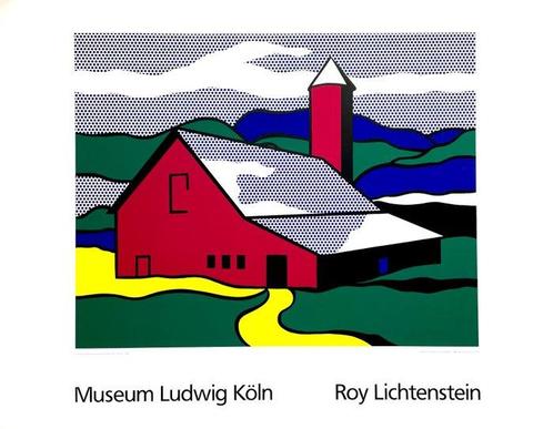 Roy Lichtenstein, (after) - Red Barn II - Silkscreen -, Antiquités & Art, Art | Objets design