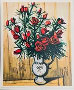 Bernard Buffet (1928-1999) - “ROSES ROUGES, VASE BLEU ET, Antiek en Kunst