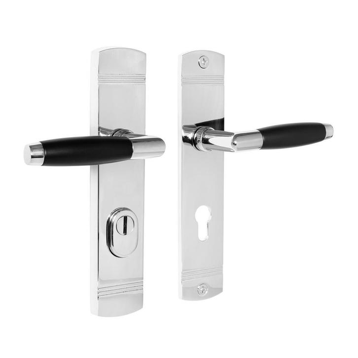 Retro buitendeurbeslag klink/klink PC72 in glanzend nikke..., Doe-het-zelf en Bouw, Hang- en Sluitwerk, Klink of Kruk, Nieuw, Koper of Messing