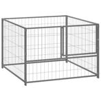 vidaXL Hondenkennel 100x100x70 cm staal zilverkleurig, Verzenden, Nieuw