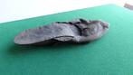 Middeleeuws Hout, Leder Shoe - 3 cm, Antiek en Kunst