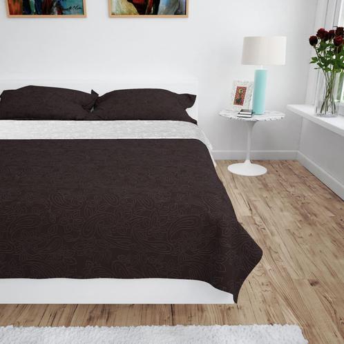 vidaXL Bedsprei dubbelzijdig 230x260 cm quilt crème en bruin, Huis en Inrichting, Slaapkamer | Beddengoed, Nieuw, Verzenden