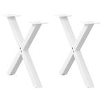 vidaXL Salontafelpoten 2 st X-vormig 60x(42-43) cm staal wit, Huis en Inrichting, Tafelonderdelen, Verzenden, Nieuw