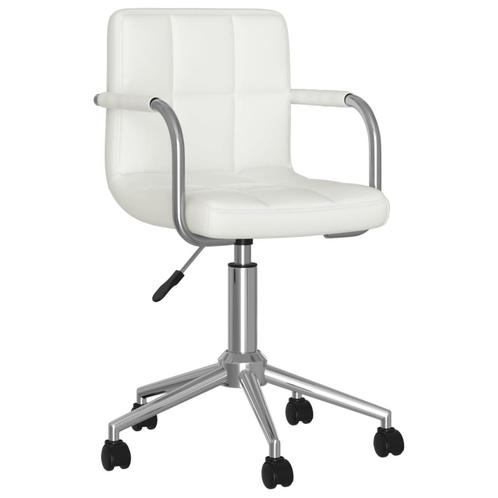 vidaXL Eetkamerstoel draaibaar kunstleer wit, Huis en Inrichting, Stoelen, Nieuw, Verzenden