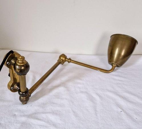 kaartleeslamp / scharnierlamp - Messing, Antiek en Kunst, Curiosa en Brocante