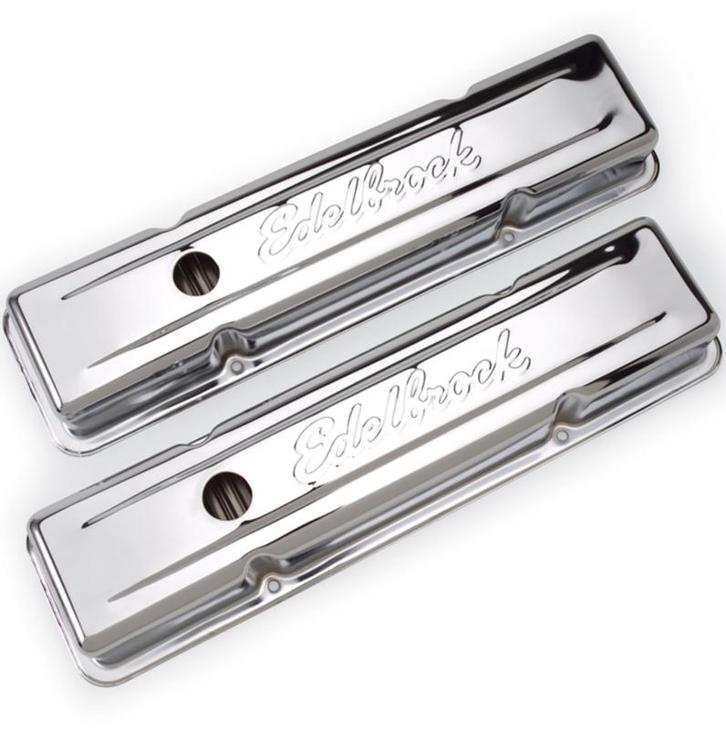 Chevrolet SB klepdeksels Edelbrock chroom, Auto-onderdelen, Motor en Toebehoren, Nieuw, Ophalen of Verzenden