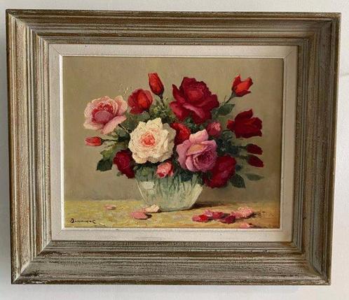 Bessonnat Lucien (XIX-XX) - Bouquet de roses, Antiek en Kunst, Kunst | Schilderijen | Klassiek