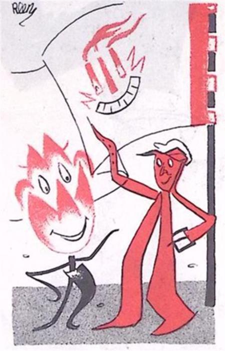 Rode figuren en vlag op spotprent (lijst optie, Lithos), Antiek en Kunst, Kunst | Litho's en Zeefdrukken, Verzenden