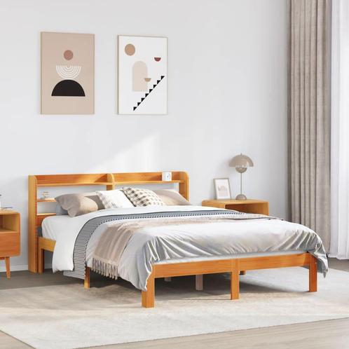 vidaXL Cadre de lit sans matelas cire marron 120x190cm, Maison & Meubles, Chambre à coucher | Lits, Neuf, Envoi