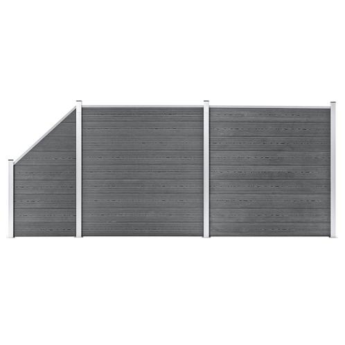 vidaXL Schuttingset 2 vierkant en 1 schuin 446x186 cm HKC, Tuin en Terras, Tuinhekken en Hekwerk, Nieuw, Verzenden