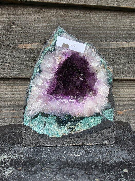 Geen reserve € - Amethist Geode Amethist - Hoogte: 16.5 cm -, Verzamelen, Mineralen en Fossielen