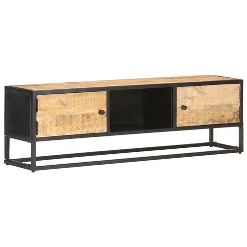 vidaXL Meuble TV avec porte sculptée 130x30x40cm Bois de, Maison & Meubles, Armoires | Mobilier de télévision, Neuf, Envoi