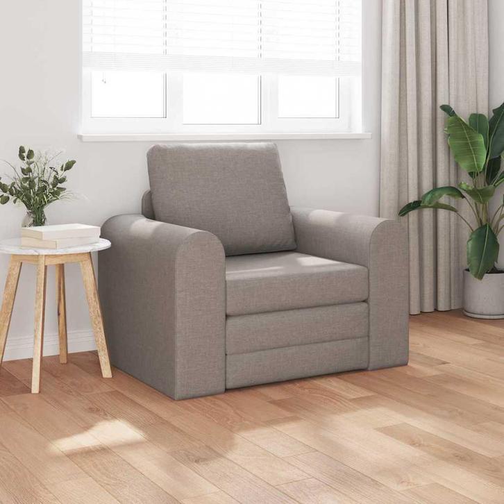 vidaXL Slaapbank Taupe 98 x 71 x 83 cm Stof, Huis en Inrichting, Zetels | Zetels, Nieuw, Verzenden