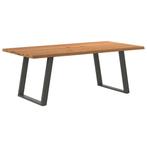 vidaXL Eettafel met natuurlijke rand massief eikenhout, Huis en Inrichting, Tafels | Eettafels, Verzenden, Nieuw