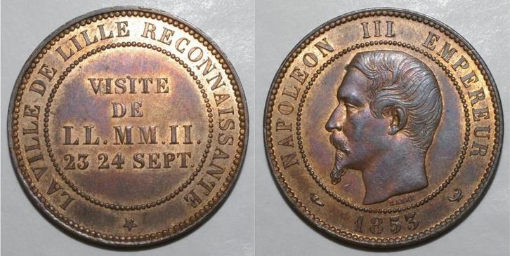 France Frankreich Km M24 10 Centimes 1853 Typ Napoléon Ii.., Postzegels en Munten, Munten | Europa | Niet-Euromunten, België, Verzenden