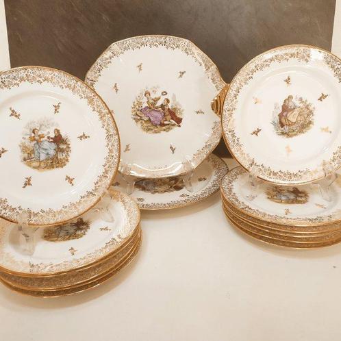Limoges France Authentique - Tafelservies (14) - Romantisch, Antiek en Kunst, Antiek | Meubels | Tafels